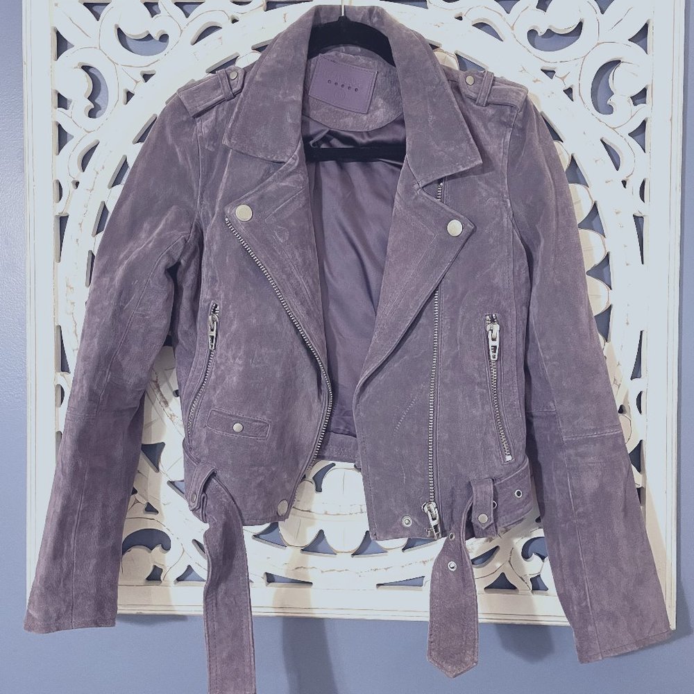 Blank NYC Purple Suede Moto Jacket